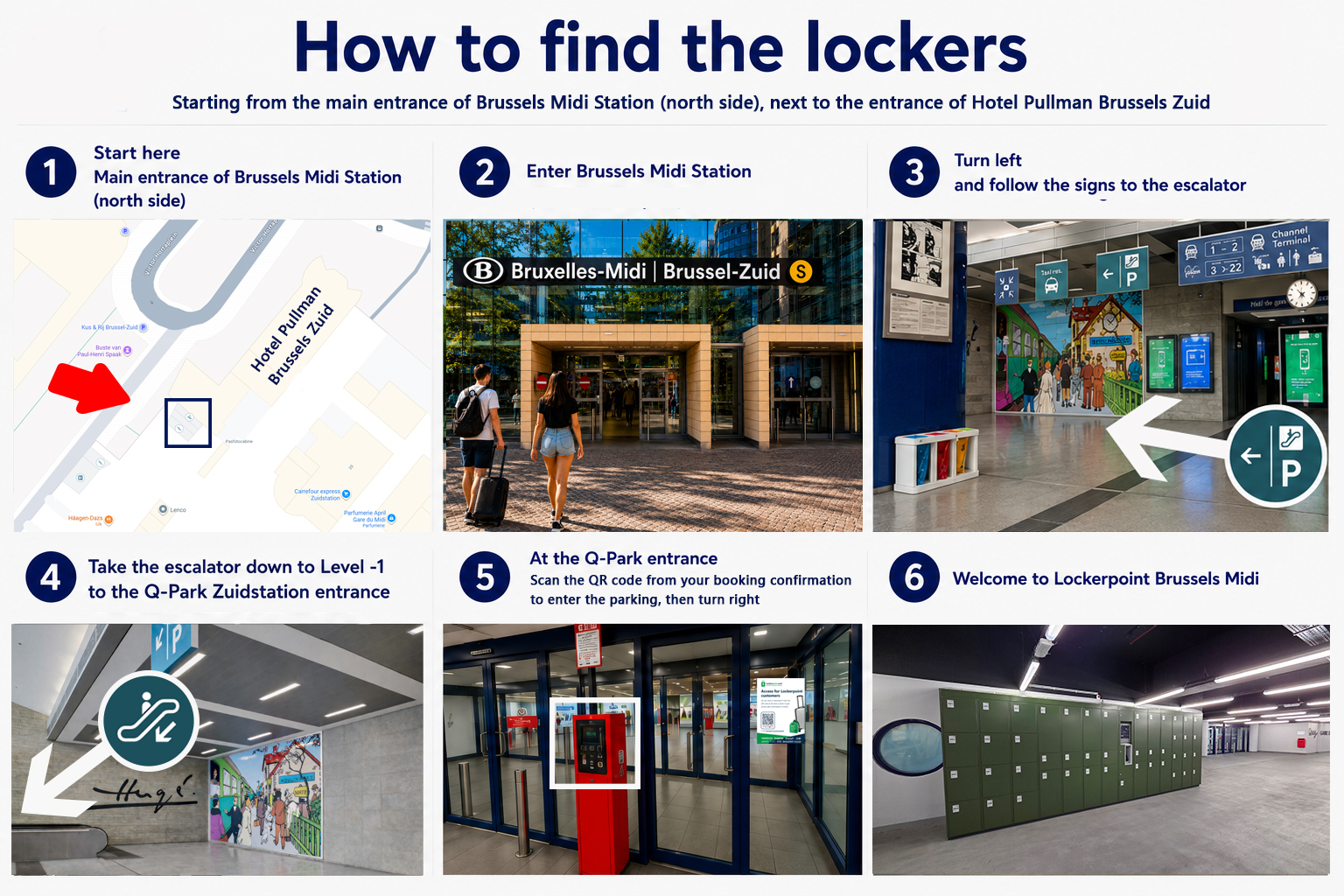 how to find the lockers - brussels midi