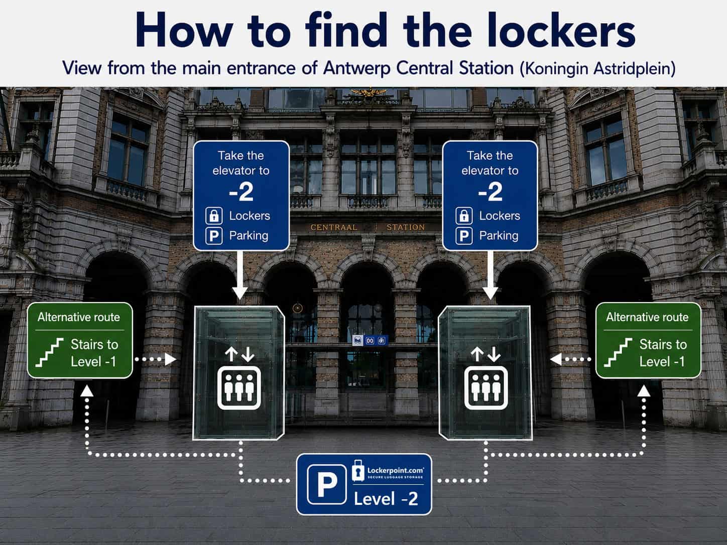 lockers_station-Antwerpen-centraal-route